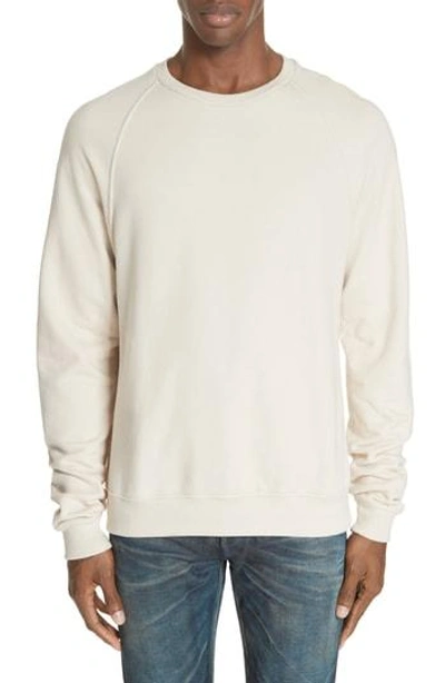 John Elliott Raglan Crewneck Sweatshirt In Pearl