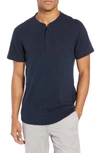 Rag & Bone Classic Short Sleeve Henley In Deep Navy