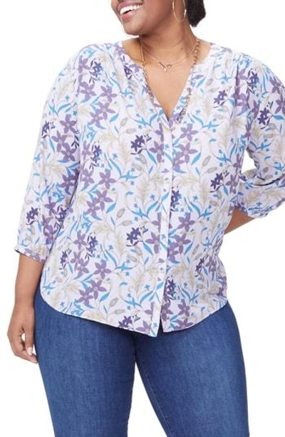 Nydj Blouse In Shrinking Violets Wild Lilac