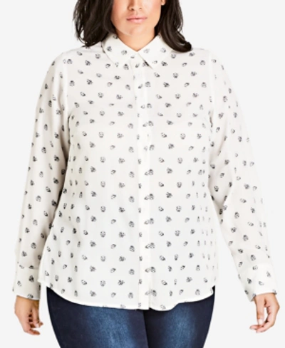 City Chic Trendy Plus Size Ladybug-print Shirt In Lady Bug