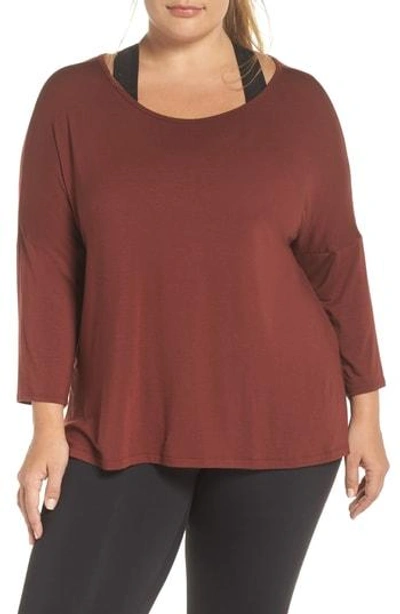 Beyond Yoga Slink It Boxy Pullover In Red Rock