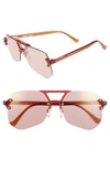 Grey Ant Yesway 60mm Sunglasses - Brown Lens/ Silver Hardware In Rose Lens/ Gold Hardware