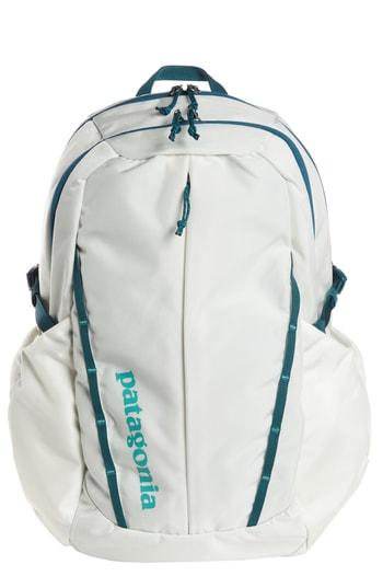 white patagonia backpack