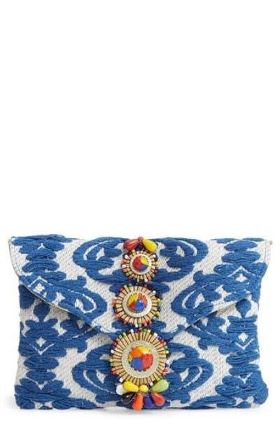 Steve Madden Beaded & Embroidered Clutch - Blue