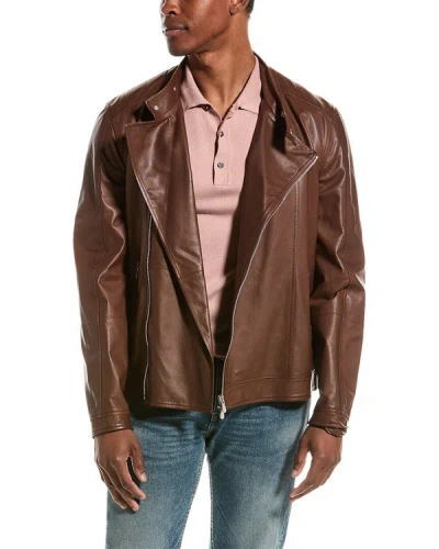 Brunello Cucinelli Leather Jacket In Multi