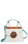 Danse Lente Phoebe Bis Mini Color-block Textured-leather Shoulder Bag In Cream