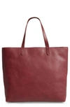 Madewell Zip Top Transport Leather Tote In Dark Cabernet