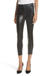 L Agence Margot Metallic Coated Crop Skinny Jeans In Black Foil