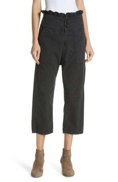 The Great Ruffle Armies High Rise Pants In Washed Black