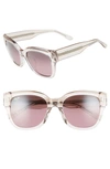 Maui Jim Siren Song 54mm Polarizedplus2 Cat Eye Sunglasses In Crystal W/ Hint Of Pink