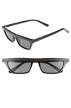 Quay Women's Finesse Slim Square Sunglasses, 55.5mm In Black/ Smoke