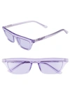 Quay Women's Finesse Slim Square Sunglasses, 55.5mm In Violet/ Violet