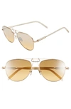Calvin Klein 58mm Aviator Sunglasses - Gold/ Yellow