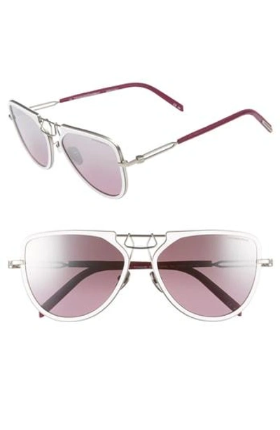Calvin Klein 57mm Aviator Sunglasses - White