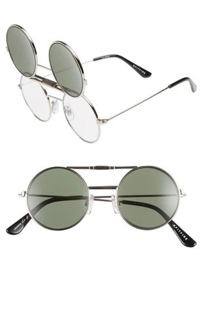Spitfire Lennon Flip 45mm Round Sunglasses - Silver/ Black
