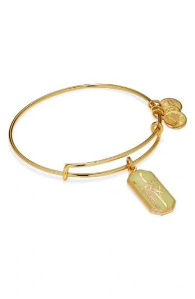 Alex And Ani Birth Flower Expandable Charm Bangle In August/ Green Gladiolus