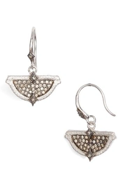 Armenta New World Half-circle Pointed Pave Earrings In Silver