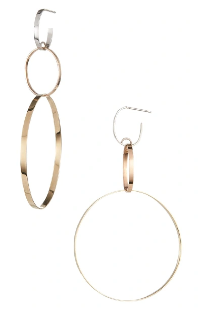 Lana Jewelry 14k Tricolor Gold 3-link Hoop Earrings In Gold/ Rose Gold/ White Gold