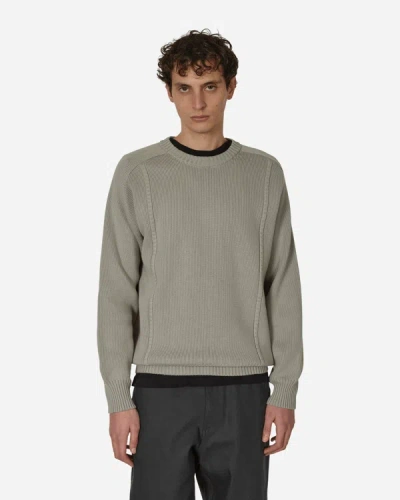 Gr10k Embossed Crewneck Knit Jumper Pale In Grey