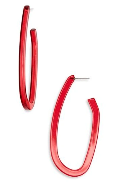 Rachel Comey Maya Hoop Earrings In Clear Red