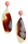 Rachel Comey Splitleap Drop Earrings In Pink-striped Shell