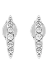 Adore Pave Crystal Navette Stud Earrings In Silver