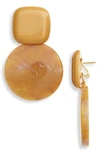 Rachel Comey Arc Drop Earrings In Yellow-mustard Marble