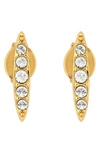 Adore Pave Crystal Navette Stud Earrings In Gold