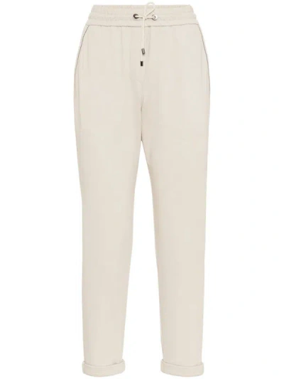 Brunello Cucinelli Cotton Joggers In Beige