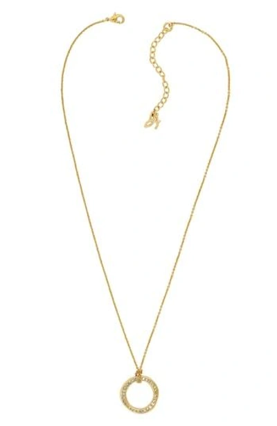 Adore Organic Crystal Circle Pendant Necklace In Gold