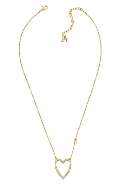 Adore Crystal Pointed Heart Necklace In Gold