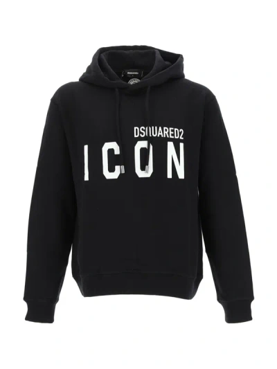 Dsquared2 Icon Cotton Hoodie In Black