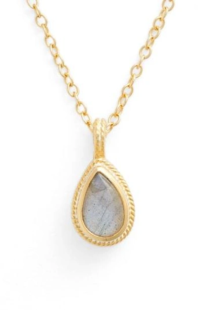 Anna Beck Semiprecious Stone Pendant Necklace In Gold/ Labradorite
