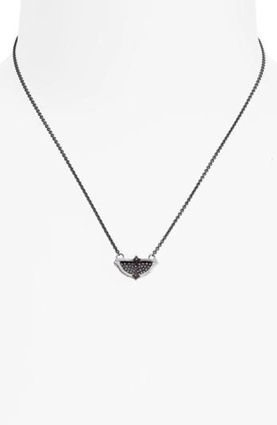 Armenta Half-circle Pave Pendant Necklace In Blackened Silver/ Gold