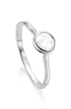 Monica Vinader Siren Small Stacking Ring In Silver/ Rock Crystal