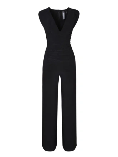 Norma Kamali V-necked Jersey Jumpsuit In Black