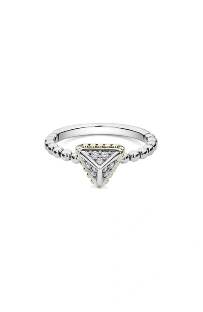 Lagos Ksl Diamond Pyramid Ring In Silver/ Diamond