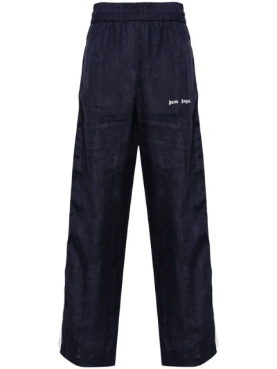 Palm Angels Logo Track Trousers In Blue