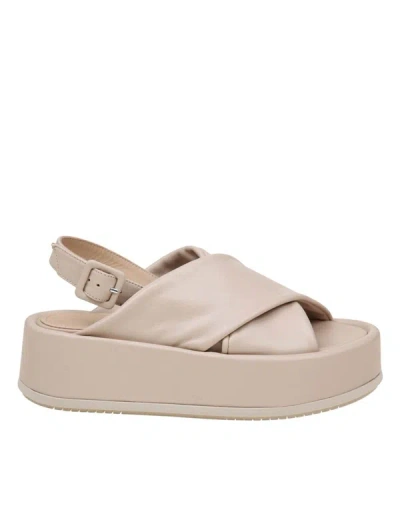 Paloma Barceló Basima Sandal In Ivory Leather In Neutrals