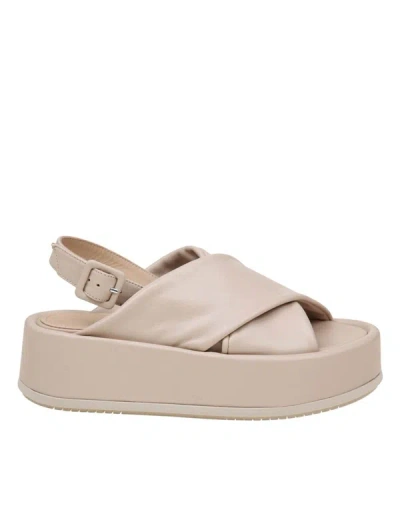 Paloma Barceló Basima Sandal In Ivory Leather In Beige