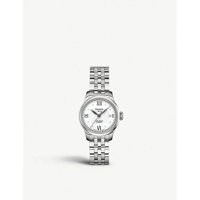 Tissot Le Locle Automatic Lady Diamond Dial Bracelet Watch, 25mm In White/silver