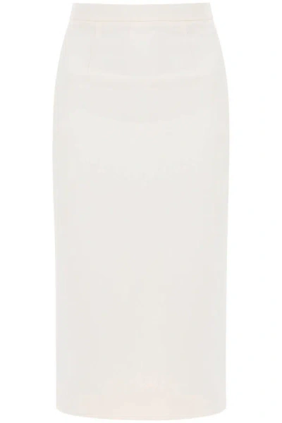 Roland Mouret Midi Cady Skirt In In White