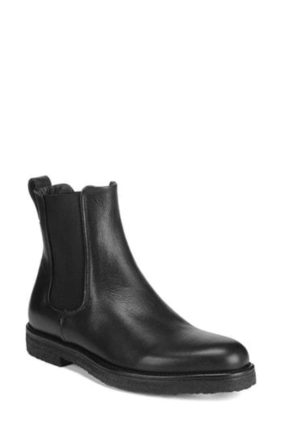 Vince Women's Cressler Round Toe Leather Chelsea Booties In Black Leather