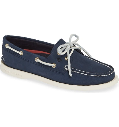Sperry 2-eyelet Boat Shoe In Navy Leather