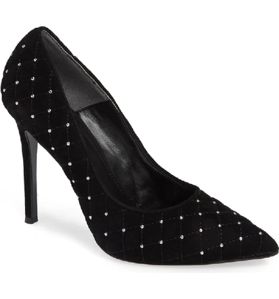 Charles David Women's Castle Pointed Toe Studded Suede High-heel Pumps In Black Suede