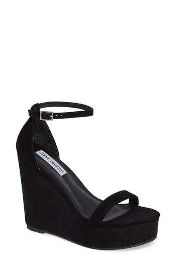 steve madden wedge black suede