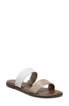 Sam Edelman Gala Two Strap Slide Sandal In Natural Naked/ Bright White
