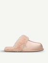 Ugg Scuffette Shearling-lined Satin Slippers In Pink