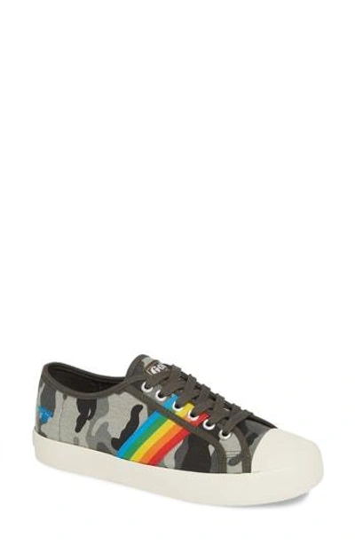 Gola Coaster Rainbow Striped Sneaker In Camo Multi