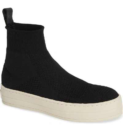 Jslides Hero Sock High Top Sneaker In Black Knit Fabric